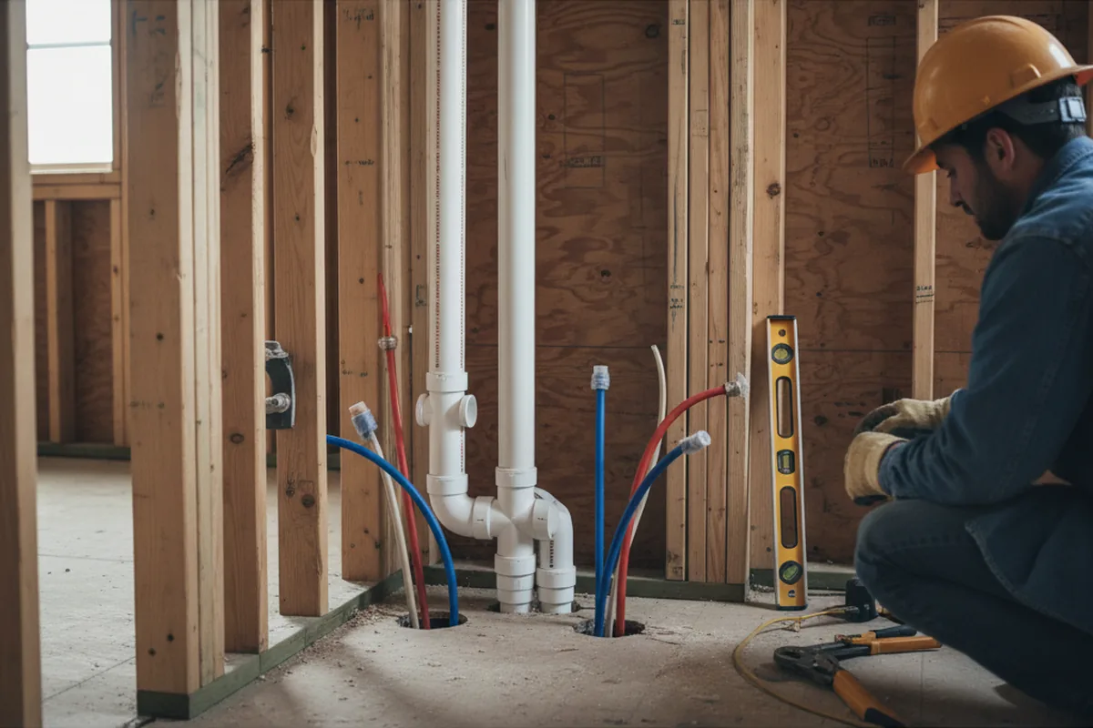 Drain and supply rough-in during Drain Cleaning in Eastaboga